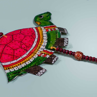 Colourful Stringed Tholu Bommalata Parchment Leather Tortoises - Pack of 2