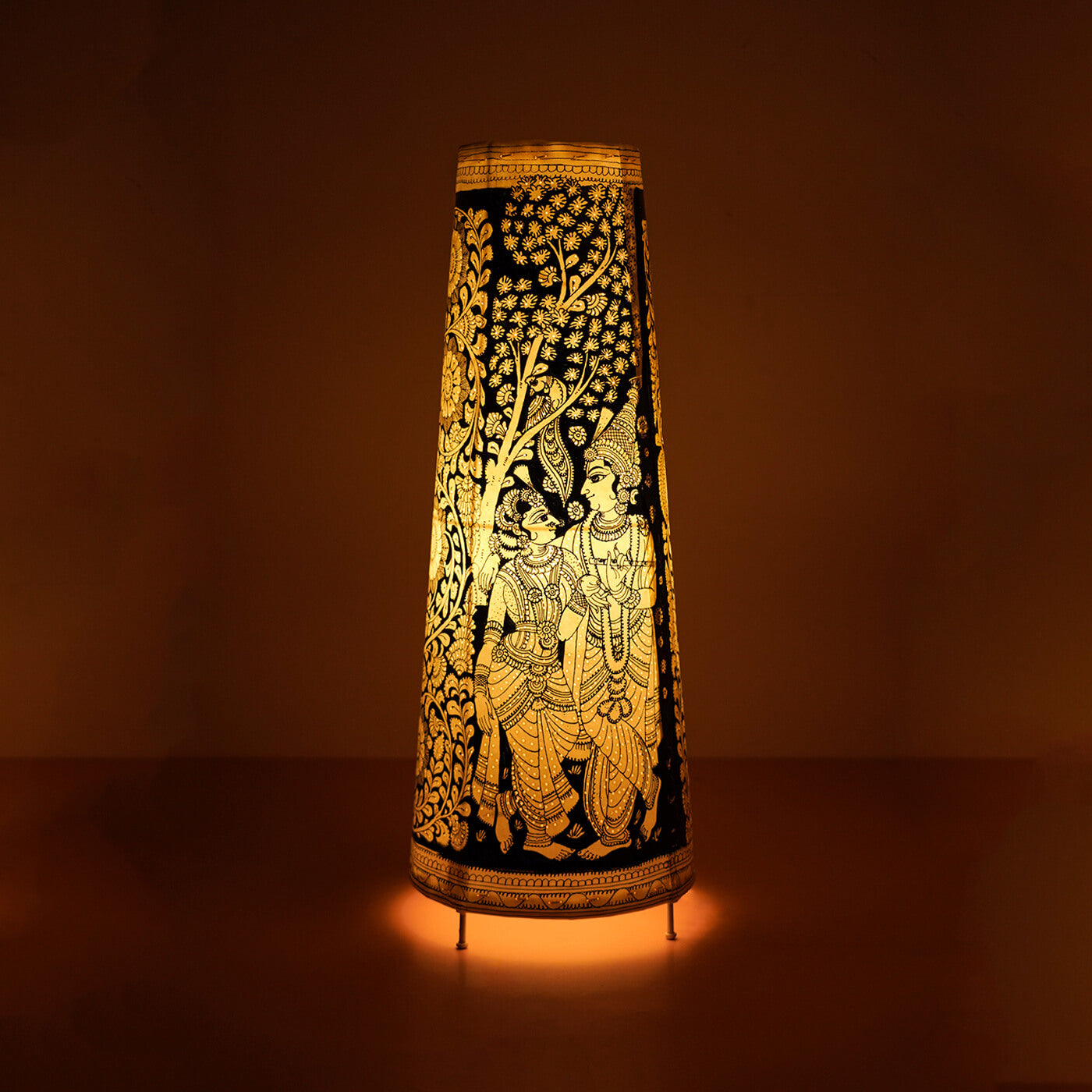 Buy Hand Painted Parchment Leather Floor Lamp | 27 inches Online