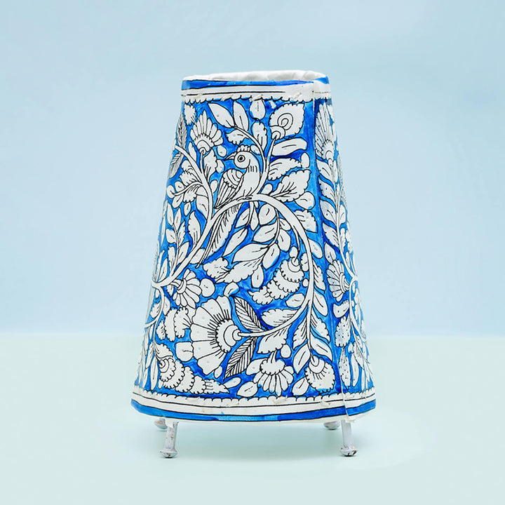 Vibrant Peacock Hand Painted Tholu Bommalata Small Tabletop Lamp | 9 inches - Zwende