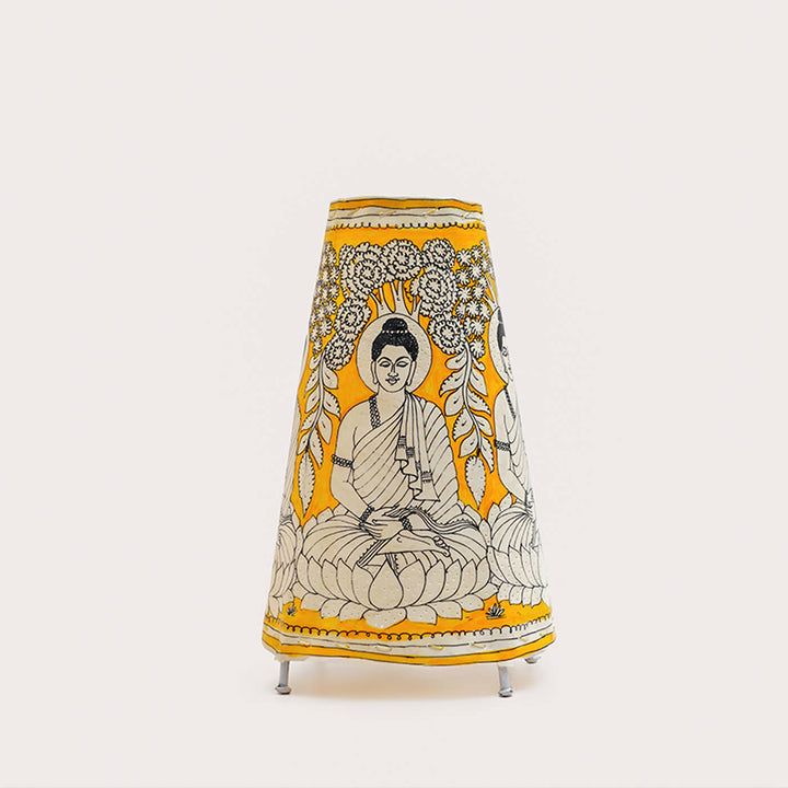 Buddha Hand Painted Tholu Bommalata Medium Tabletop Lamp | 13 inches
