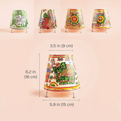 Hand Painted Tholu Bommalata Mini Lamp | 6 inches