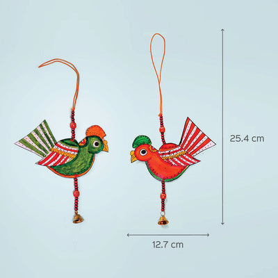 Tholu Bommalata Parchment Leather Birds Hangings - Pack of 2