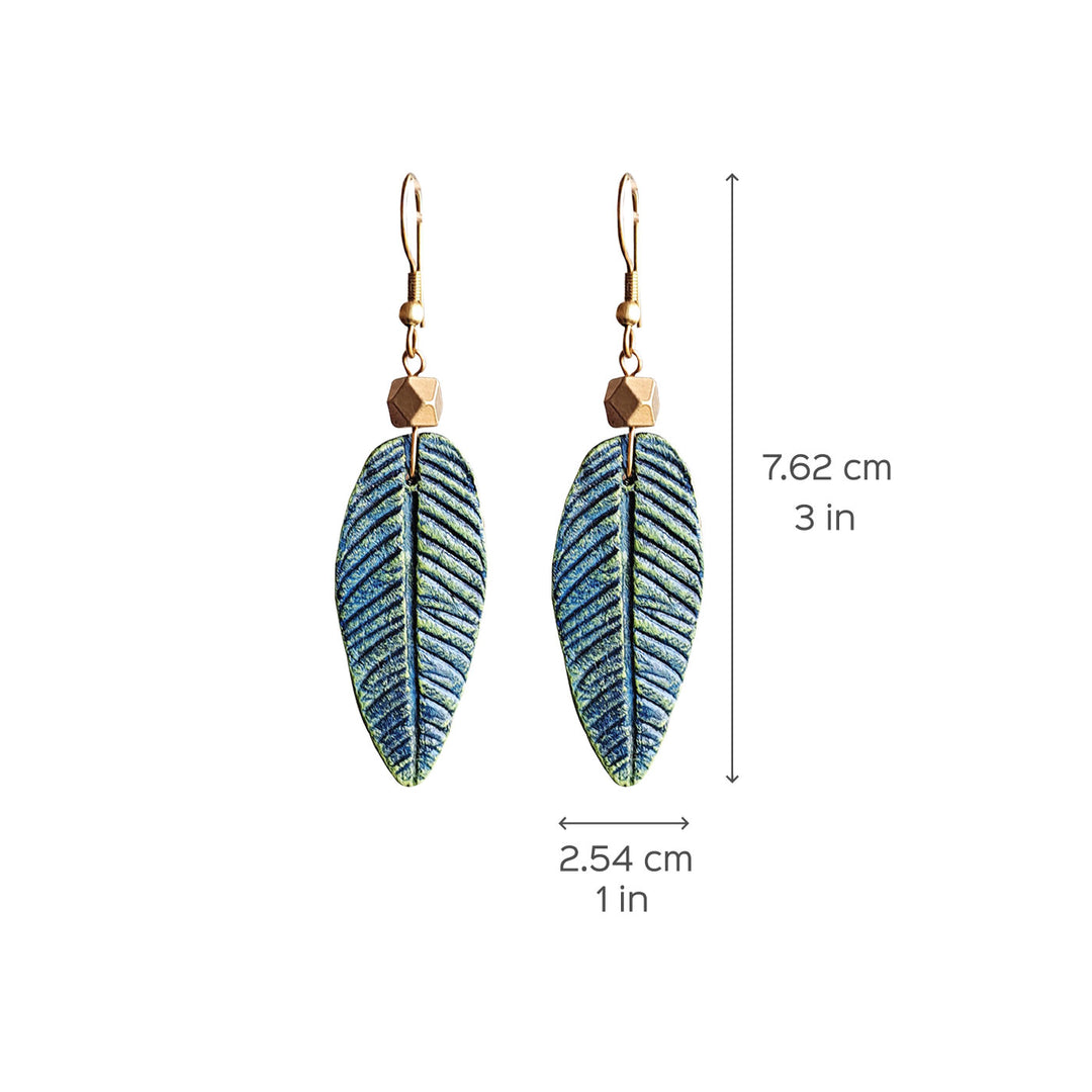 Paper Mache Guava Leaf Dhokhra Earring