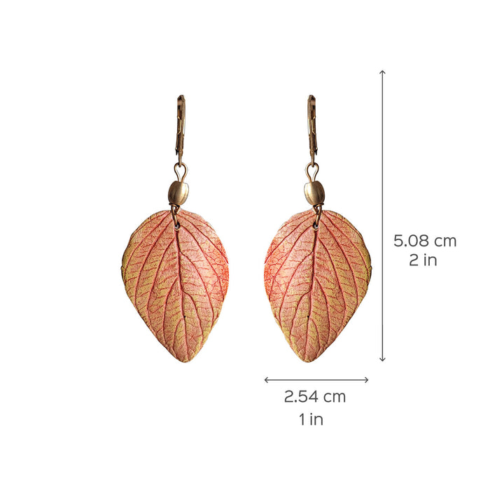 Paper Mache Wild Leaf Red Dangler