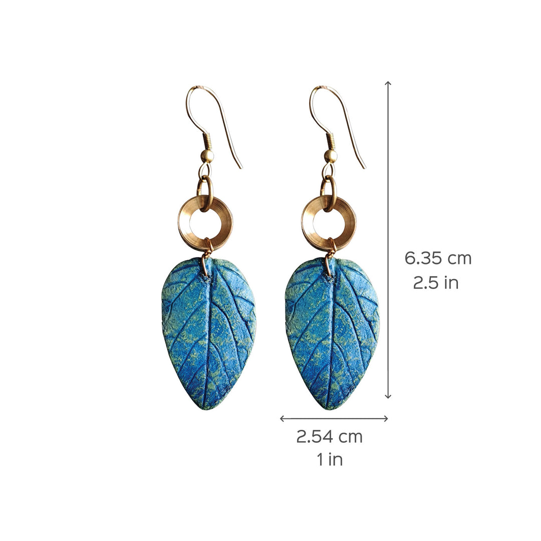 Paper Mache Wild Leaf Dangler - Blue