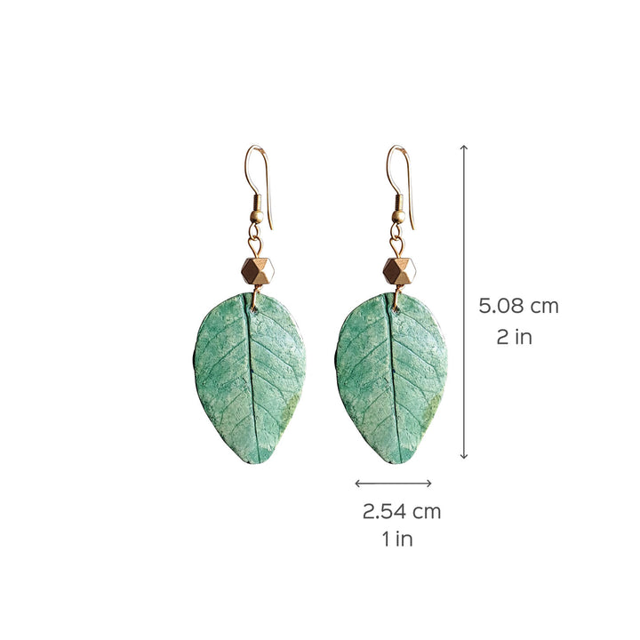 Paper Mache Rose Green Leaf Dangler