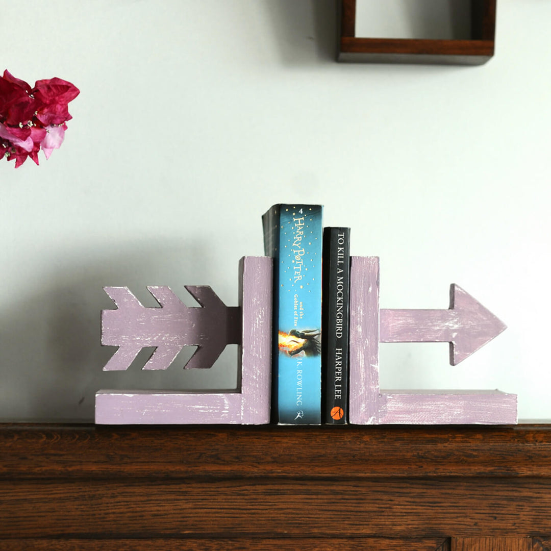 Handcrafted Wooden Arrow Bookends