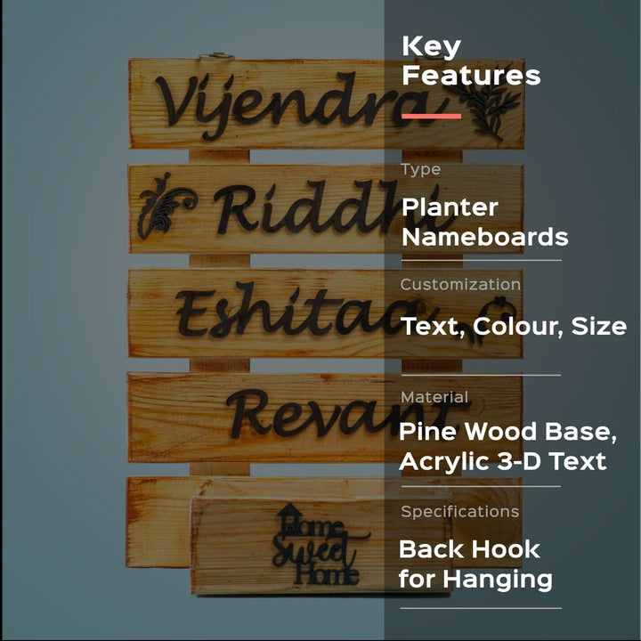 Rustic Wooden Planter Nameboard