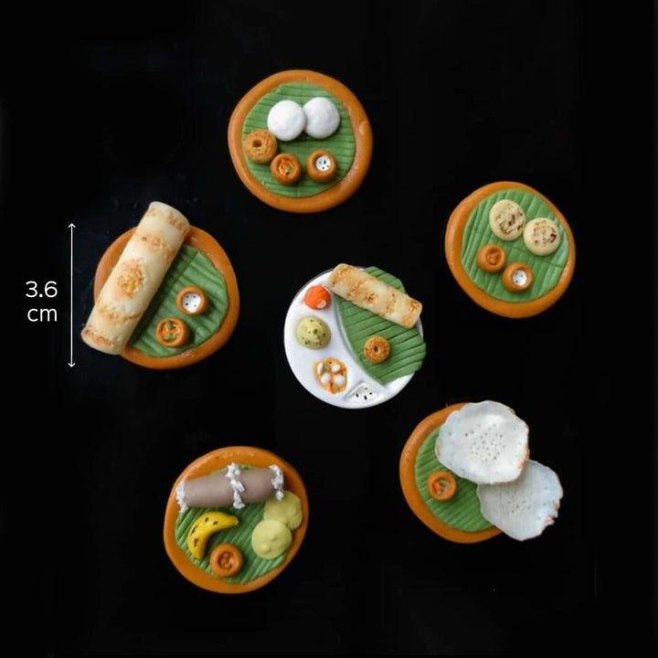 Miniature Fridge Magnets - Kerala Meals - Set of 3