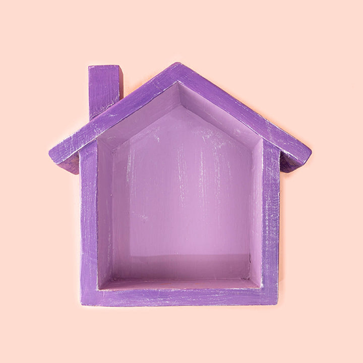 Purple Hut Shaped Multipurpose Wall Hanging Shelf