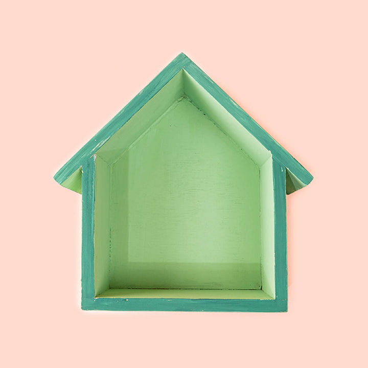 Green Hut Shaped Multipurpose Wall Hanging Shelf
