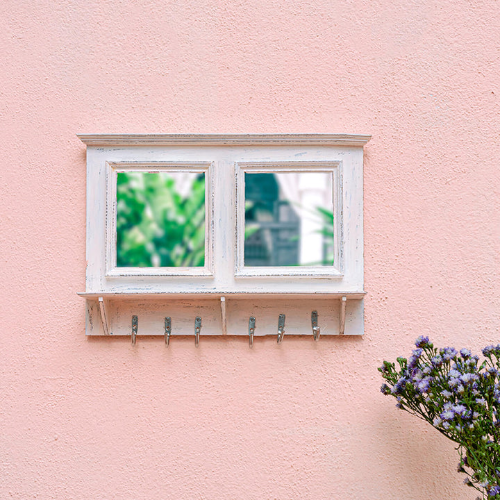 Mirror Key Holder with Shelf (2 Mirrors)