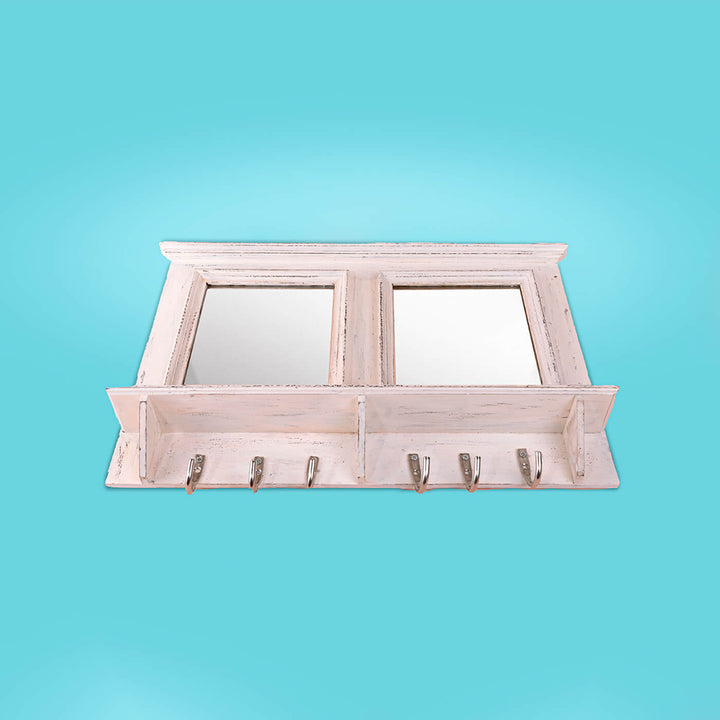 Mirror Key Holder with Shelf (2 Mirrors)