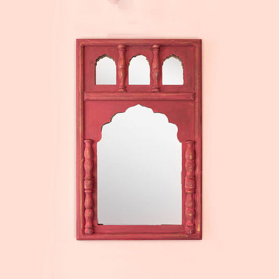 Rajwadi Royal Mirror With Carved Pillars