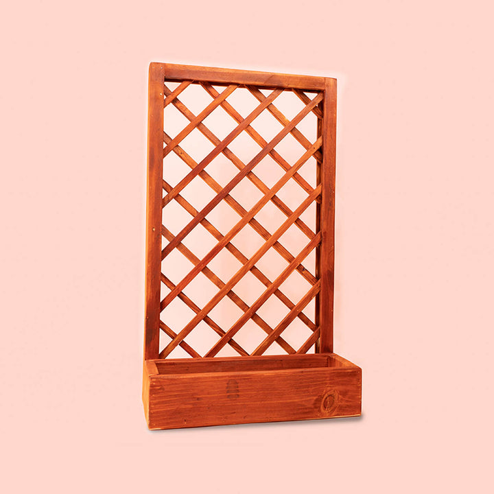 Wooden Criss Cross Planter Basket Frame