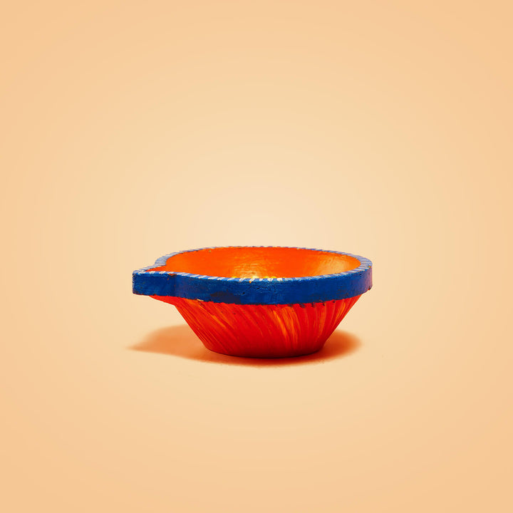 Colourful Round Diyas - Large - Set of 2