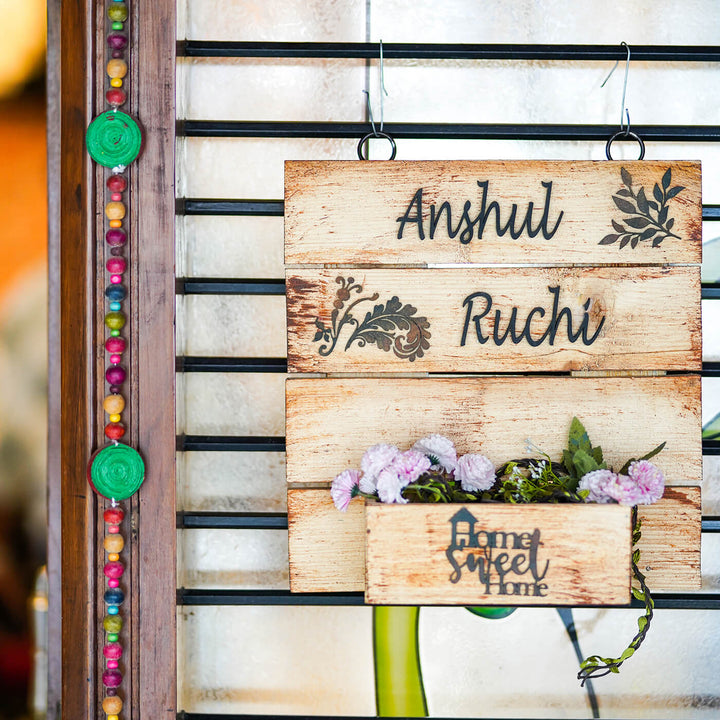 Rustic Wooden Planter Nameboard