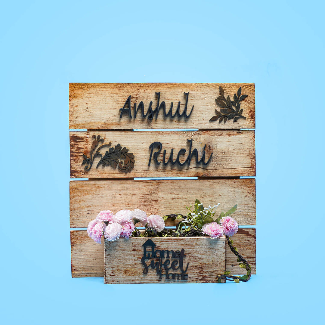 Rustic Wooden Planter Nameboard