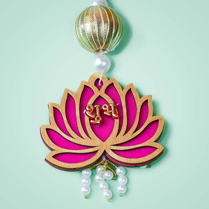 Handcrafted Shubh Lotus Door Hanging - Zwende