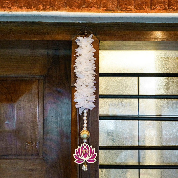 Handcrafted Shubh Lotus Door Hanging - Zwende