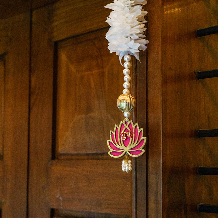 Handcrafted Shubh Lotus Door Hanging - Zwende