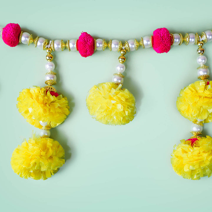 Handcrafted Elegant Pearl Door Toran - Zwende