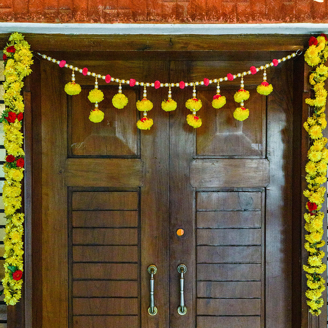 Handcrafted Elegant Pearl Door Toran - Zwende