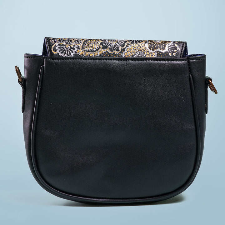 Faux Leather U Sling Bag - Zentangle