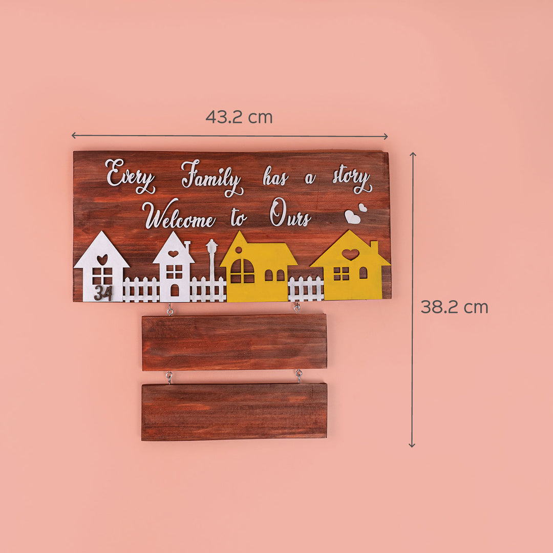 Personalised Wooden Family Nameboard with House Number