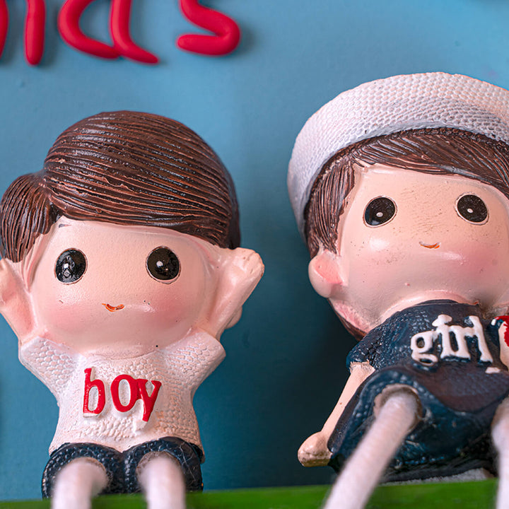 Customised Hanging Clay Dolls Family Nameboard