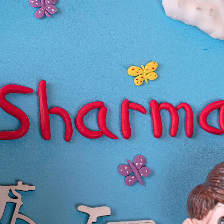 Customised Hanging Clay Dolls Family Nameboard