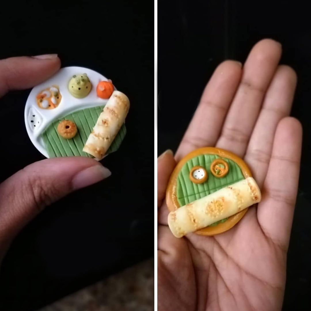 Miniature Fridge Magnets - Tamil Nadu Meals - Set of 3