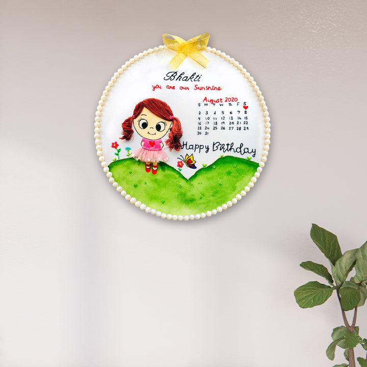 Hand Embroidered Personalized Kids' Birthday Hoop