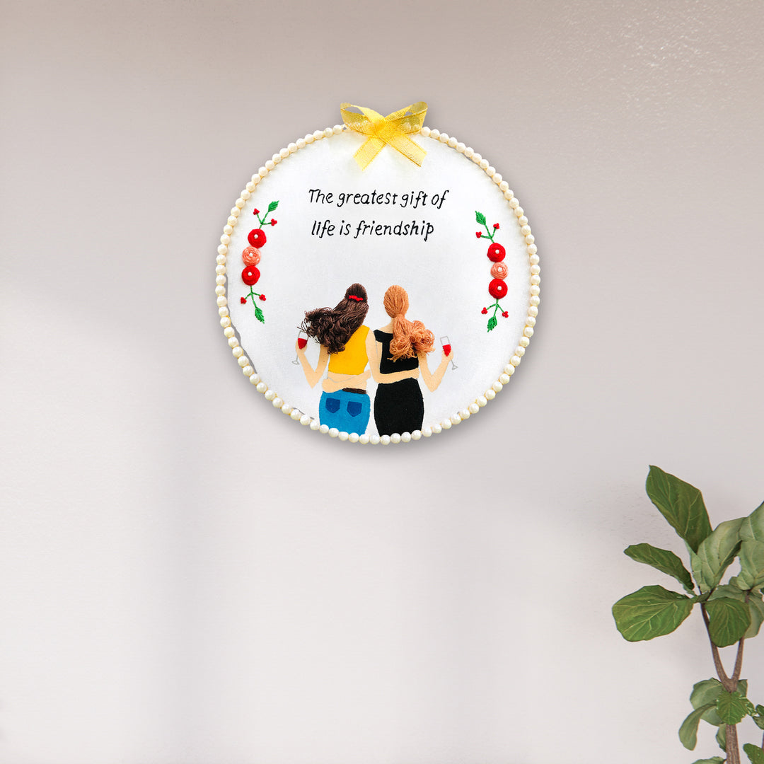 Hand Embroidered Personalized Friendship Hoop For Girls