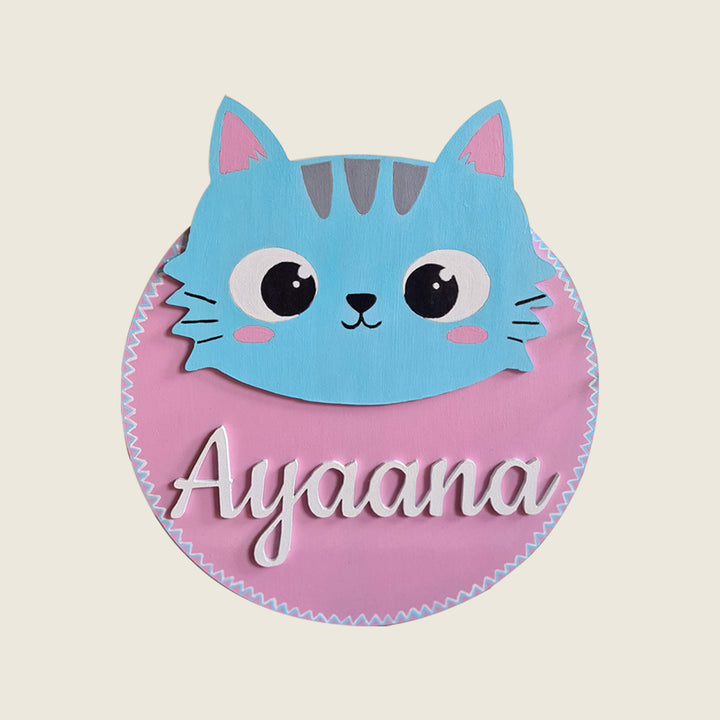 Cat Kids Name Plate
