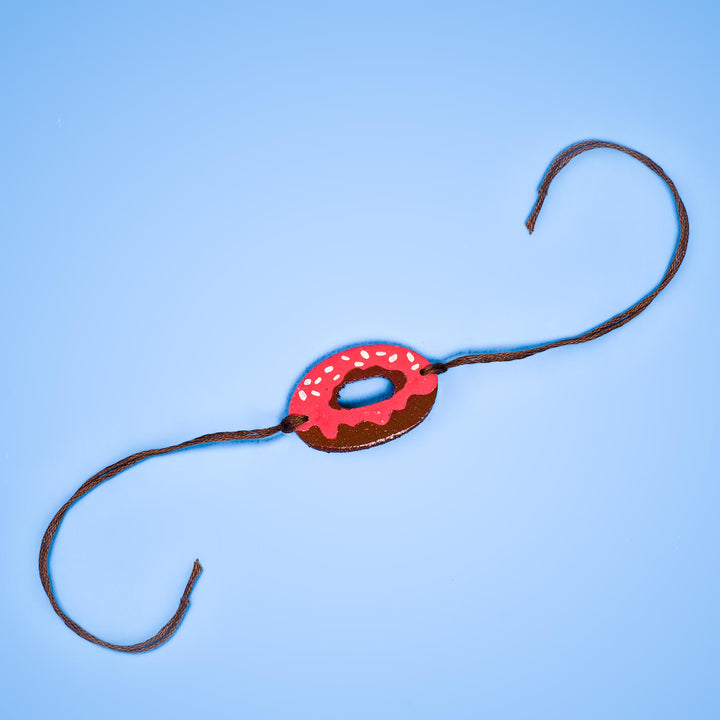 Handpainted Wooden Rakhi Donut - Full Bracelet Layout