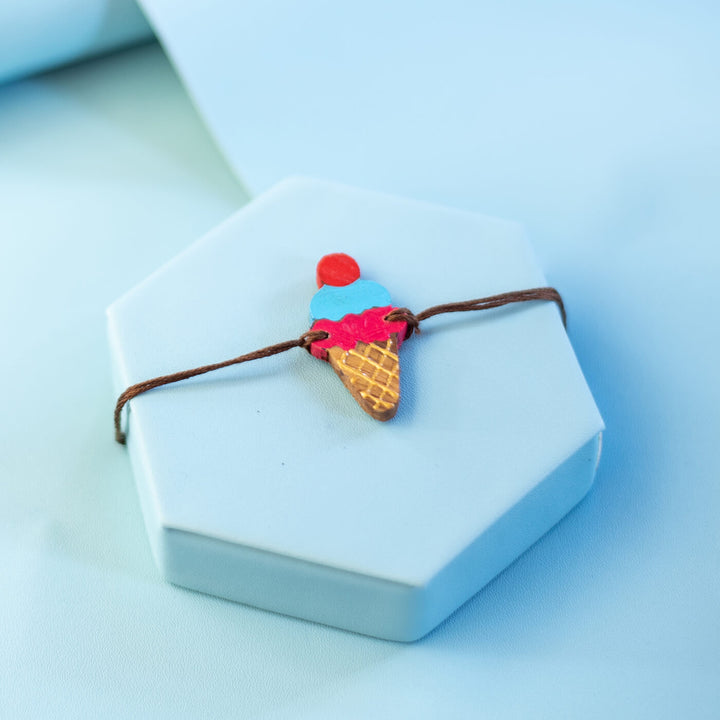 Handpainted Wooden Rakhi Paw - Styled on Hexagonal Display (10)