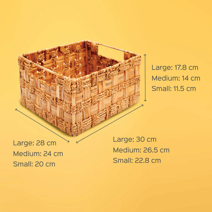 Natural Water Hyacinth Utility Basket