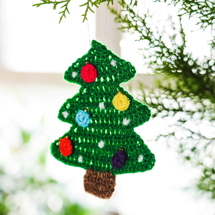Handmade Xmas Tree Crochet Woollen Ornament For Christmas Tree Decoration