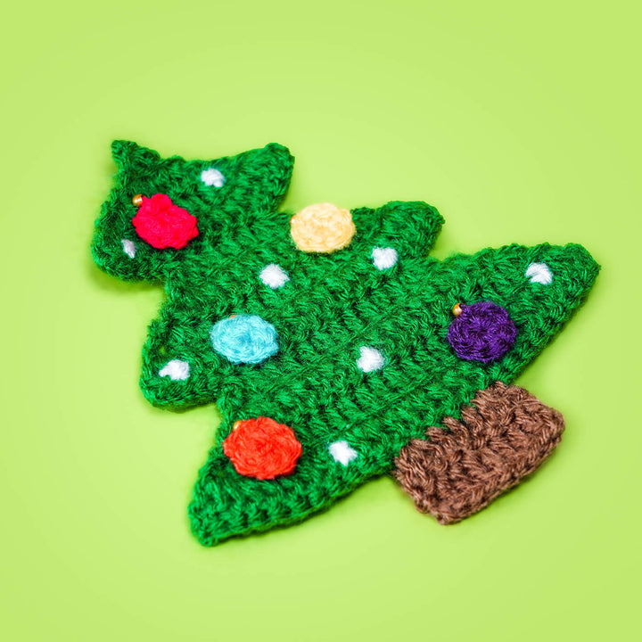 Handmade Xmas Tree Crochet Woollen Ornament For Christmas Tree Decoration