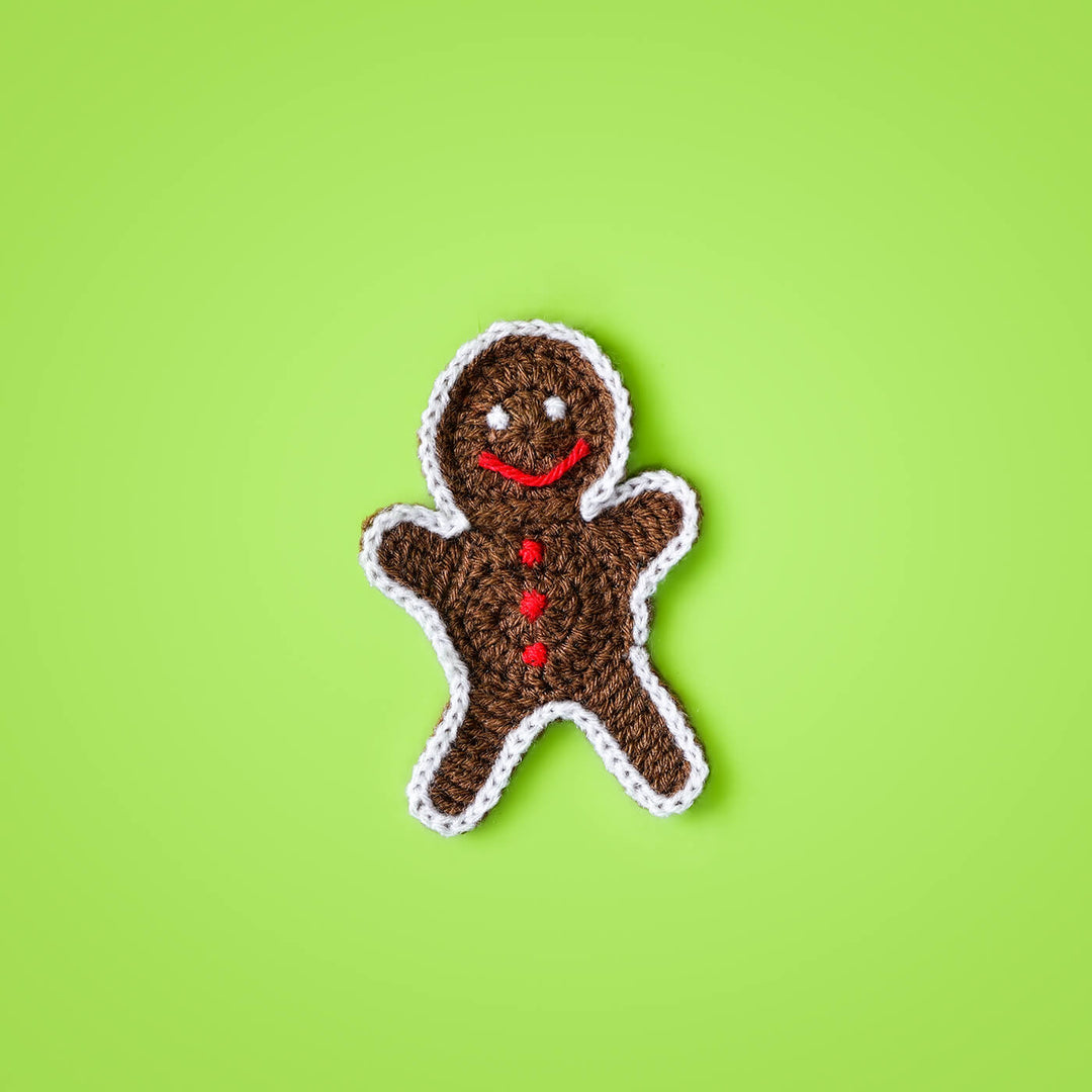 Handmade Gingerbread Man Crochet Woollen Ornament For Christmas Tree Decoration