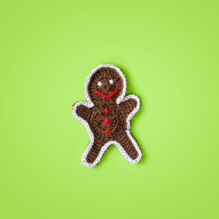 Handmade Gingerbread Man Crochet Woollen Ornament For Christmas Tree Decoration