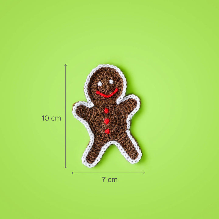 Handmade Gingerbread Man Crochet Woollen Ornament For Christmas Tree Decoration