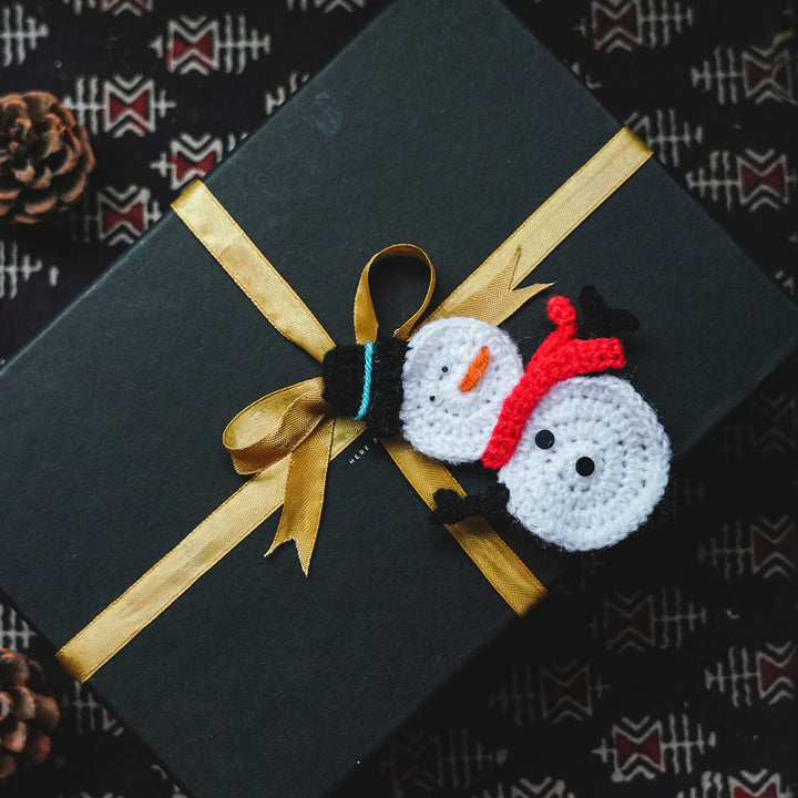 Handmade Snowman Crochet Woollen Ornament For Christmas Tree Decoration