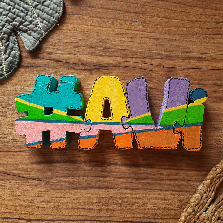 Hand Painted Wooden Jigsaw Name Blocks