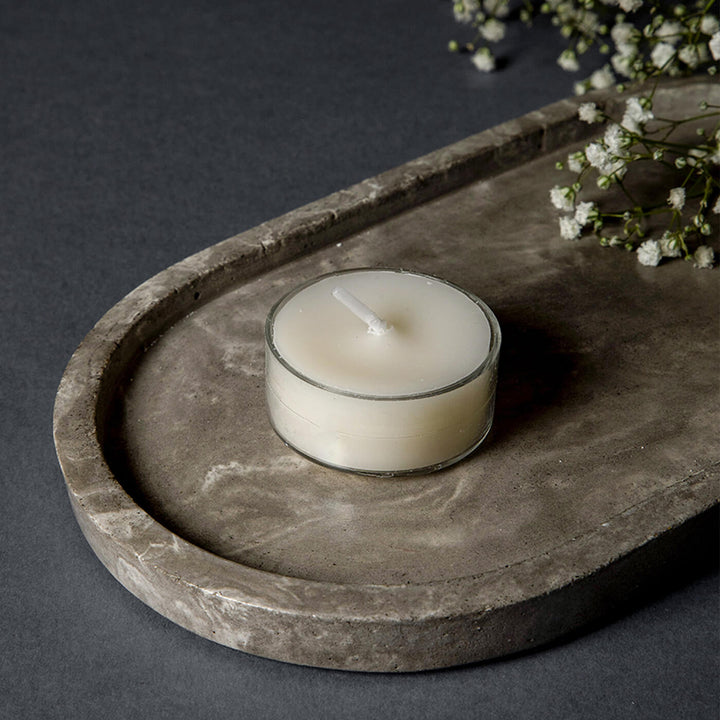 Black & White Marbled Oval Concrete Tray