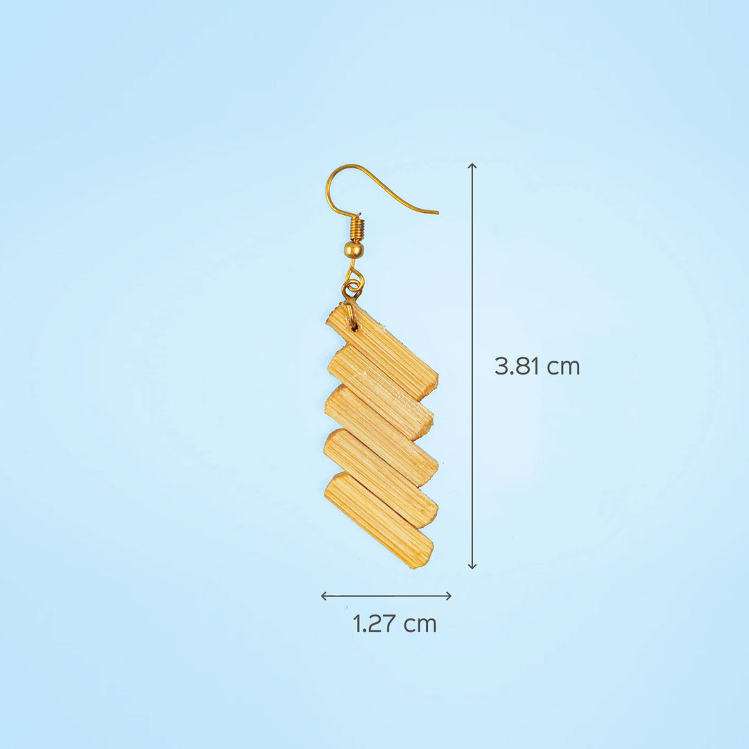 5-Striped Handcrafted Bamboo Earrings