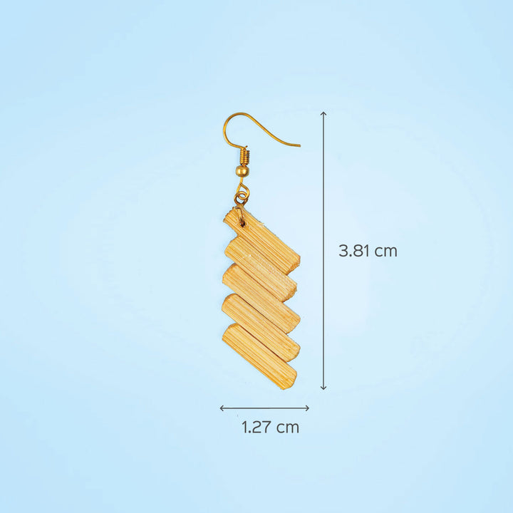 5-Striped Handcrafted Bamboo Earrings
