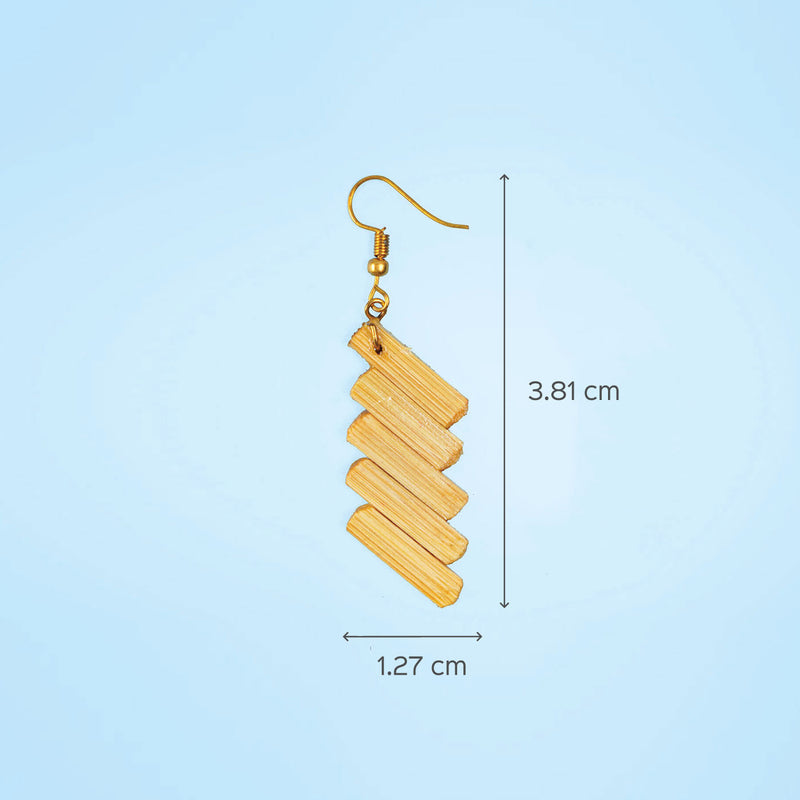 5-Striped Handcrafted Bamboo Earrings