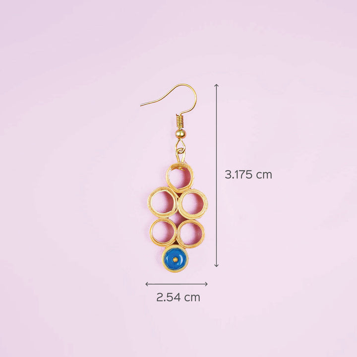 Grape-Shaped Bamboo Earrings with Beads